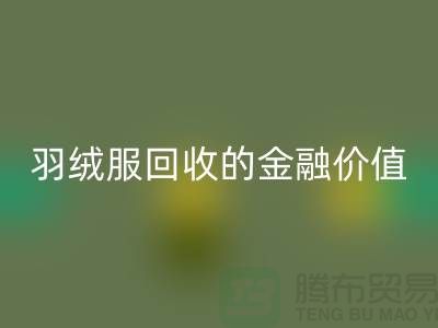 了解羽絨服回收的金融價(jià)值-浙江鴨絨回收廠家